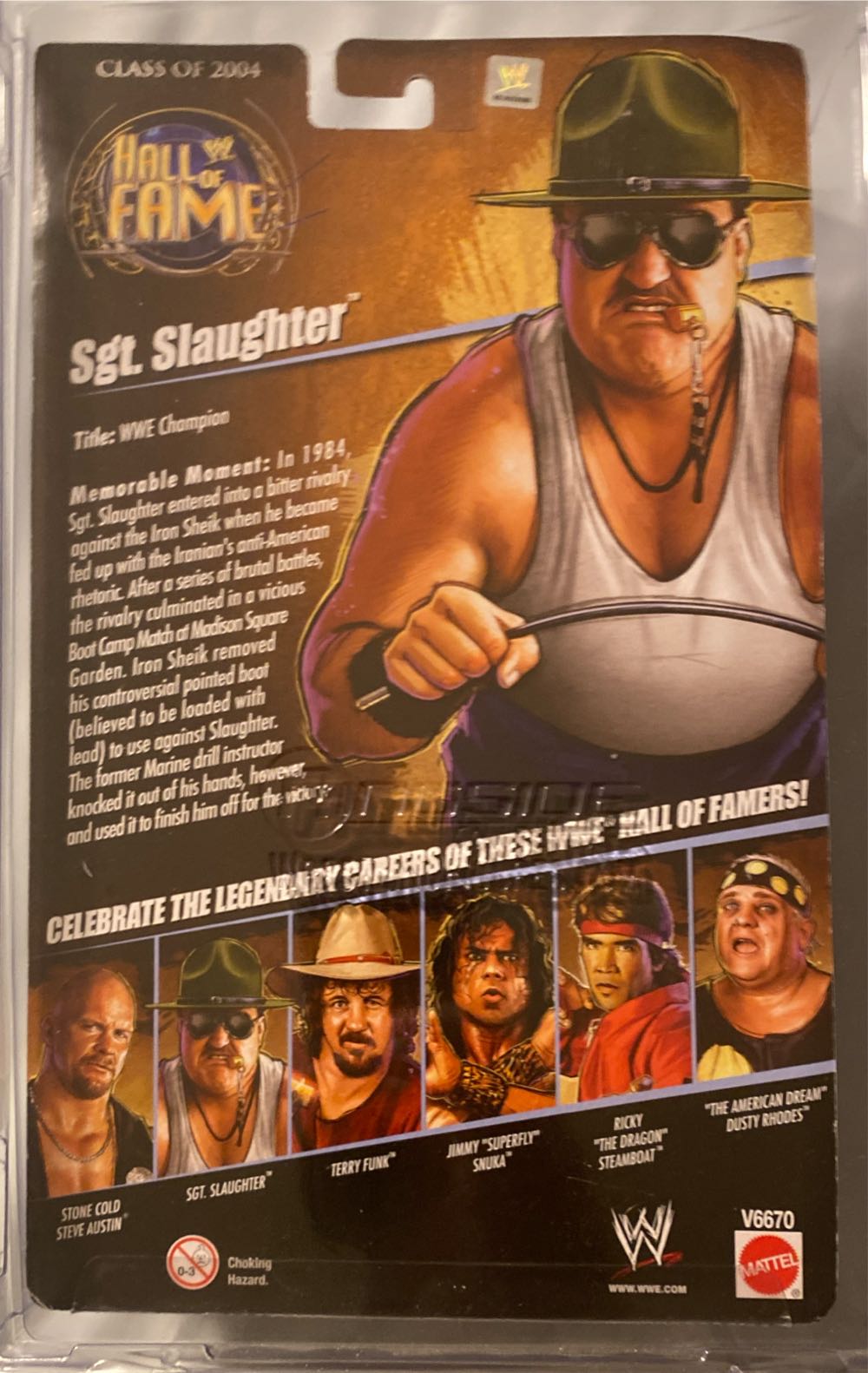 Sgt. Slaughter Elite WWE Hall Of Fame 2004 - Mattel (WWE Mattel Legends Hall Of Fame) action figure collectible [Barcode 027084991529] - Main Image 2