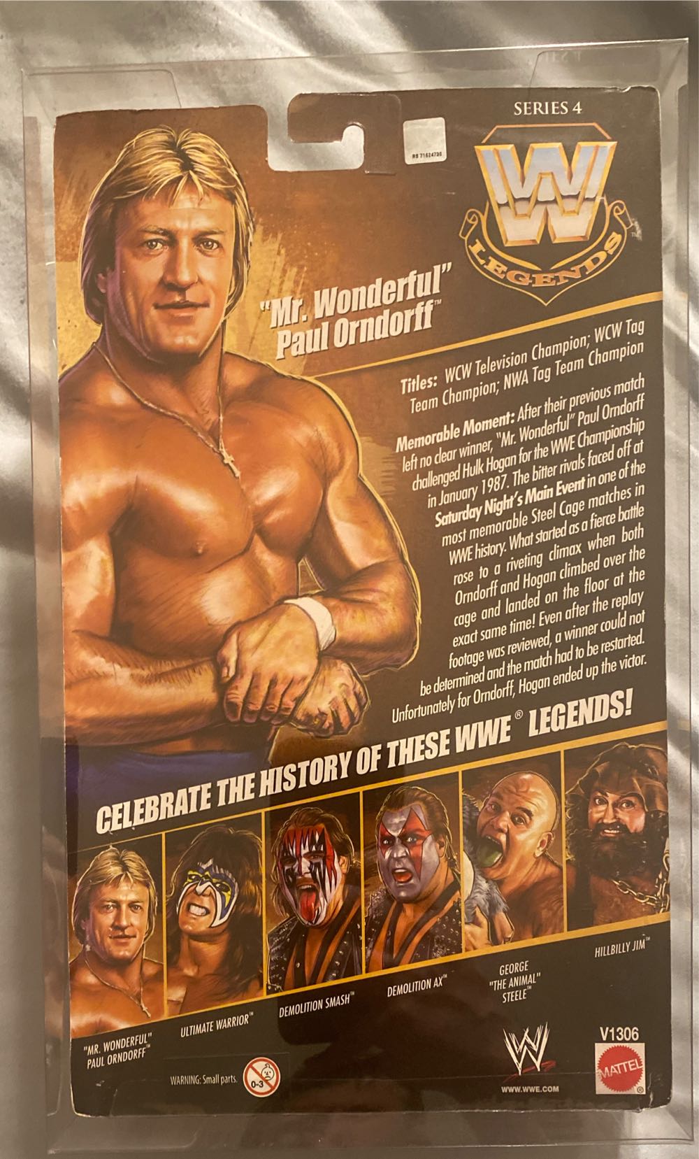 Legends series 4 Mr. Wonderful Paul Orndorff - Mattel (WWE Mattel Legends) action figure collectible [Barcode 027084952667] - Main Image 2