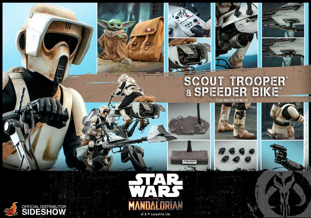 Scout Trooper And Speeder Bike - Hot Toys (The Mandalorian) action figure collectible - Main Image 2