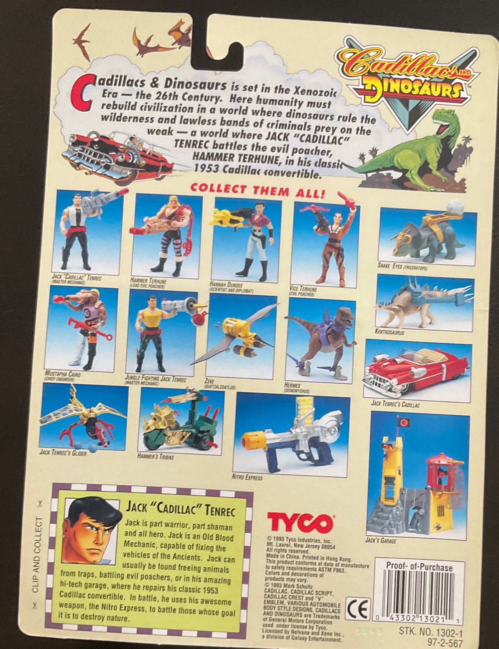 Cadillacs and Dinosaurs Jack “Cadillac” Tenrec (Master Mechanic) - Tyco action figure collectible [Barcode 043302130211] - Main Image 2