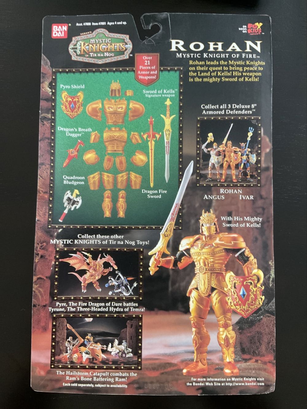 Rohan Mystic Knight Of Fire #7801 - Ban Dai (Bandai Mystic Knights Of Tir Na Nog) action figure collectible [Barcode 045557078010] - Main Image 2