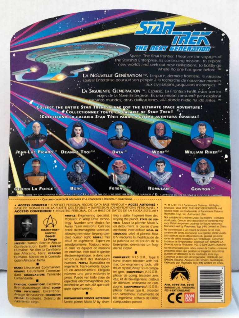 Lieutenant Commander Geordi La Forge - Playmates (Star Trek TNG) (Star Trek TNG) action figure collectible - Main Image 2