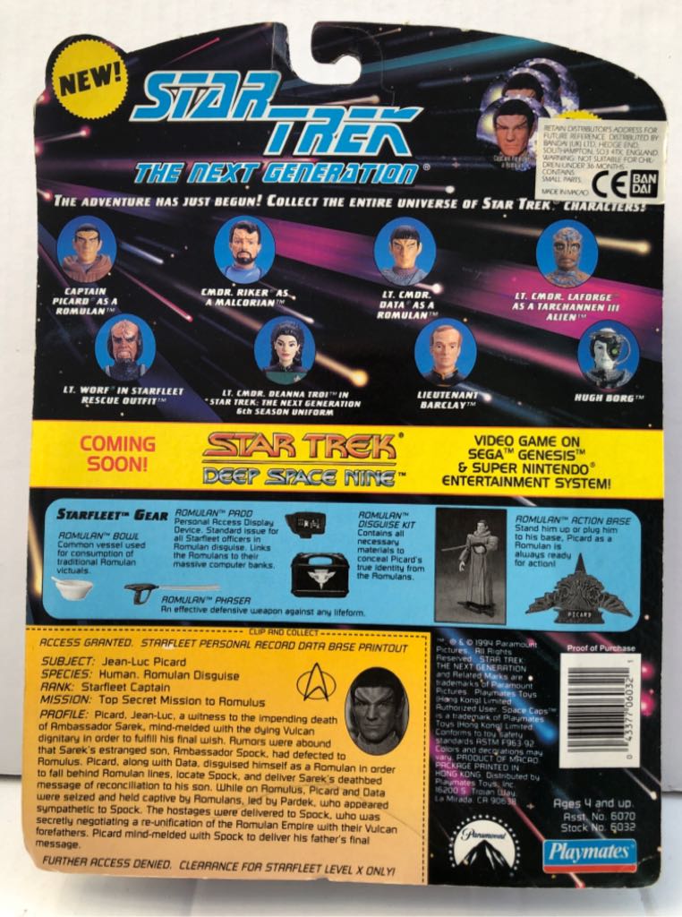 Captain Picard (As a Romulan) - Playmates (Star Trek TNG) (Star Trek TNG) action figure collectible - Main Image 2