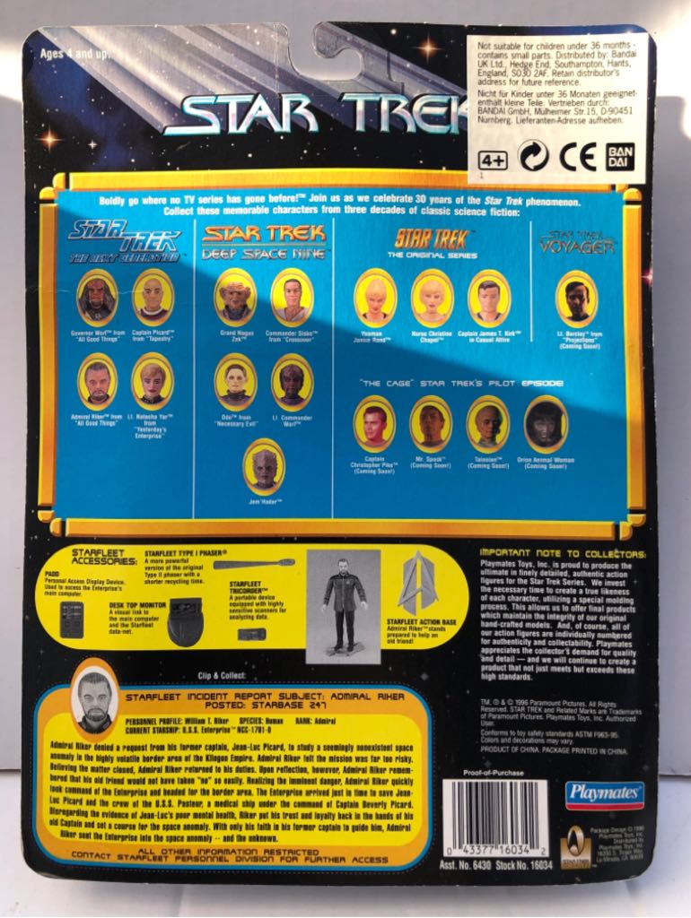 Admiral William T Riker - Playmates (Star Trek 30 Years) (Star Trek (30 Years)) action figure collectible - Main Image 2