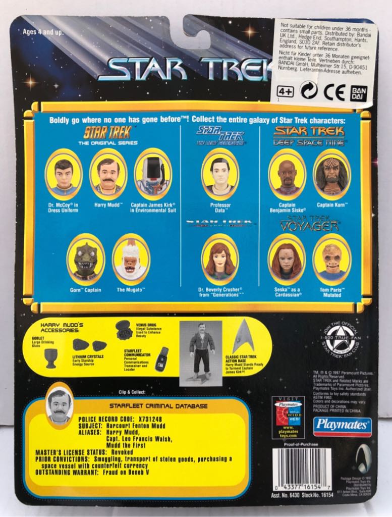 Star Trek Original Series: Harry Mudd - Playmates (Star Trek 1997 Releases) (Star Trek Mixed Series) action figure collectible - Main Image 2
