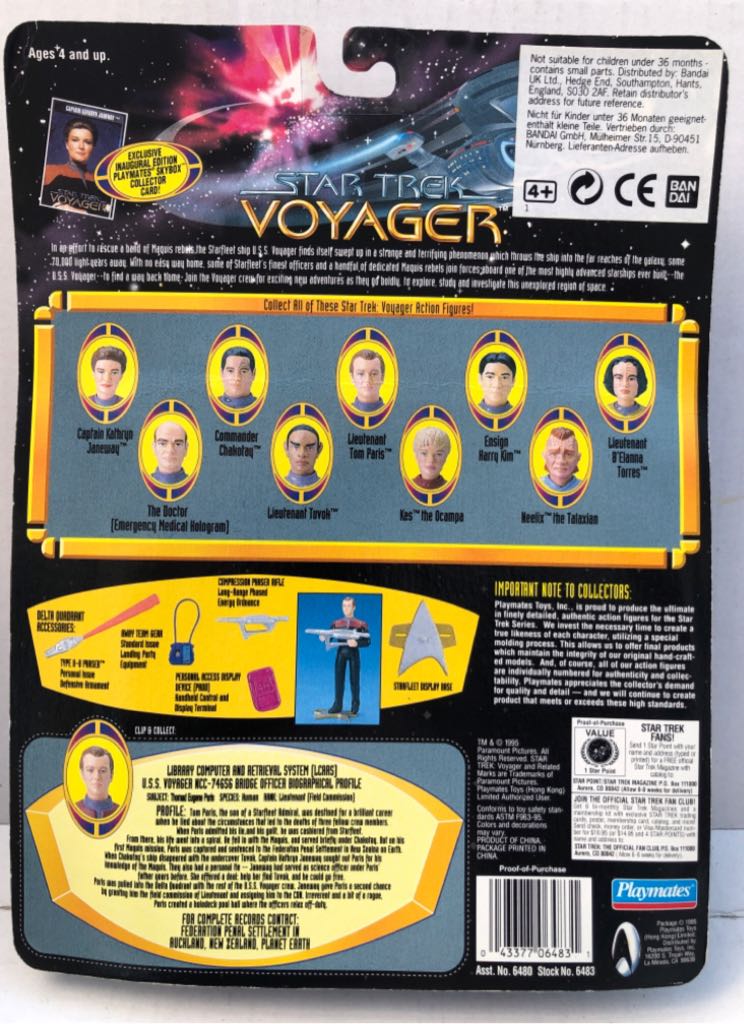 Lieutenant Tom Paris - Playmates (Star Trek Voyager) (Star Trek Voyager) action figure collectible - Main Image 2