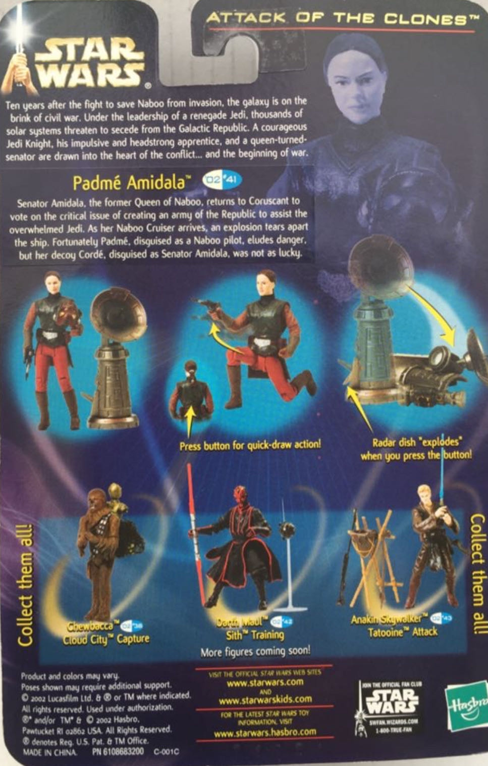 Padme Amidala (Coruscant Attack) - Star Wars (Attack Of The Clones) - Hasbro (Star Wars Attack Of The Clones) (Star Wars) action figure collectible - Main Image 3