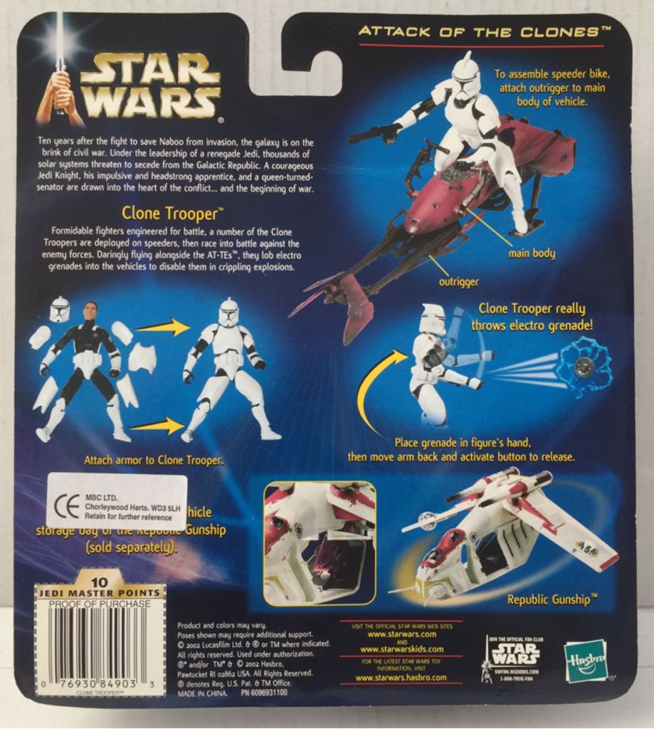Clone Trooper (with Speeder Bike) - Hasbro (Star Wars Blue Card) (Star Wars) action figure collectible - Main Image 2