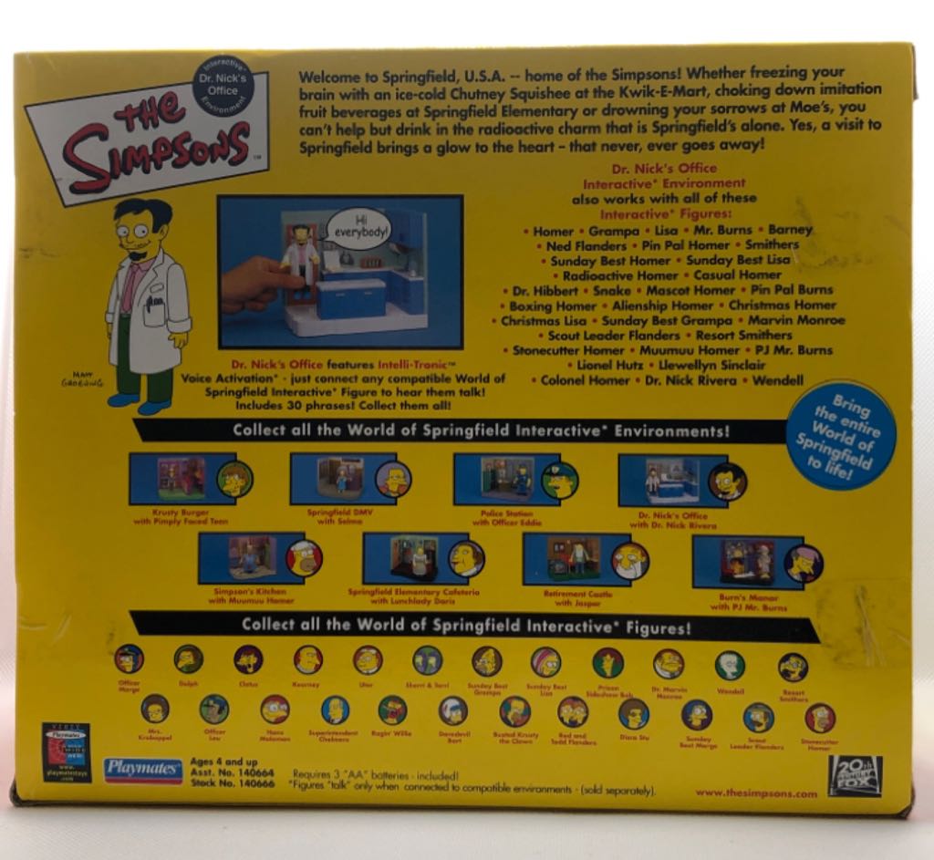The Simpsons - WOS - Dr. Nick Rivera with Dr. Nick’s Office - Playmates (The Simpsons) (World of Springfield: Simpsons) action figure collectible - Main Image 2