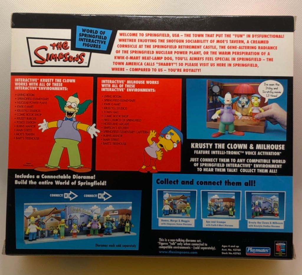 Krusty the Clown & Milhouse with The Krustylu Studios Diorama - Playmates (The Simpsons) (World of Springfield: Simpsons) action figure collectible - Main Image 2