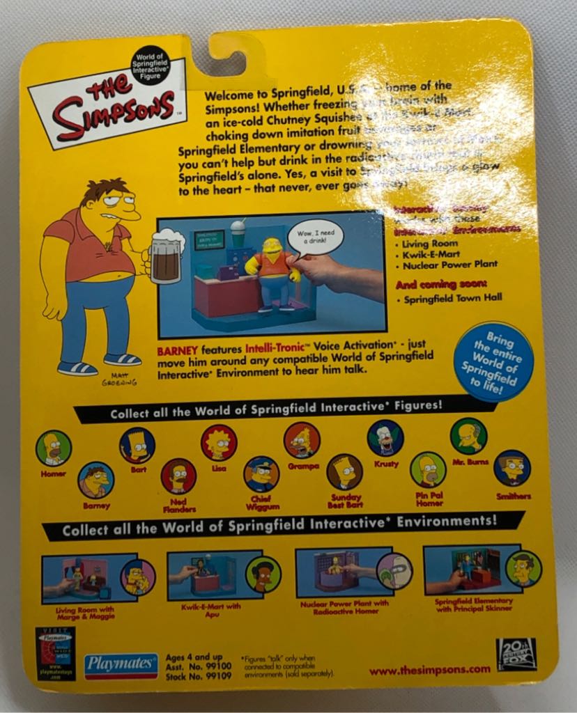 Barney - Playmates (The Simpsons) (World of Springfield: Simpsons) action figure collectible - Main Image 2