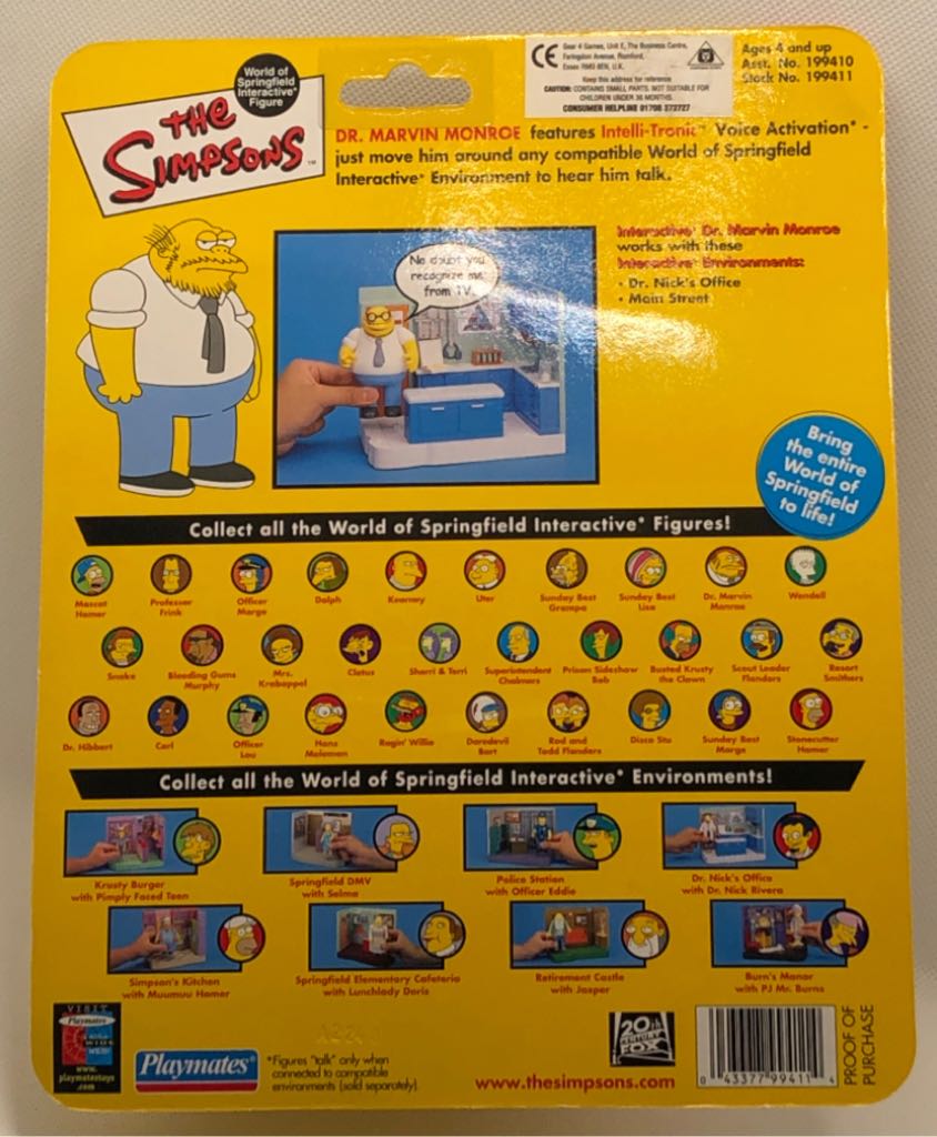 The Simpsons - WOS - Dr. Marvin Monroe - Playmates (The Simpsons) (World of Springfield: Simpsons) action figure collectible - Main Image 2