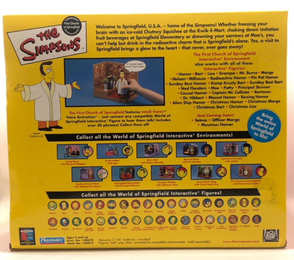 Reverend Lovejoy with First Church Of Springfield - Playmates (The Simpsons) (World of Springfield: Simpsons) action figure collectible - Main Image 2