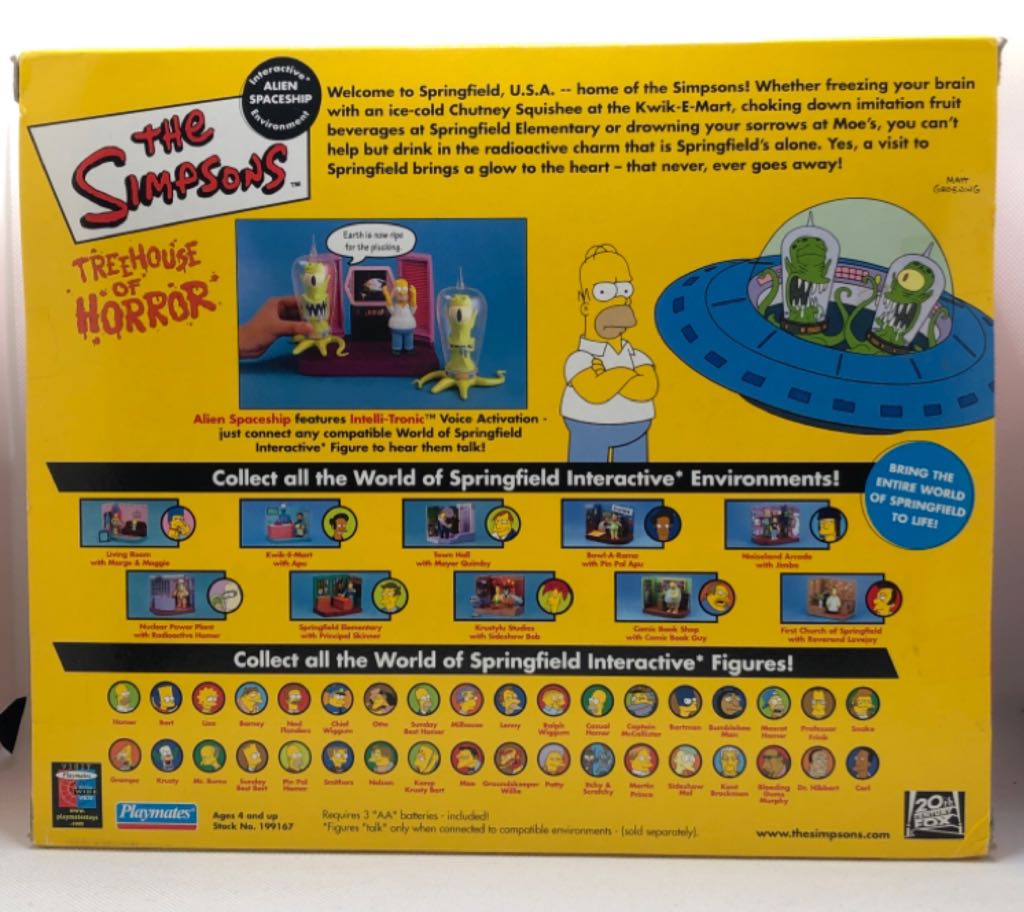 The Simpsons - WOS - Homer, Kodos & Kang with Alien Spaceship - Playmates (The Simpsons) (World of Springfield: Simpsons) action figure collectible - Main Image 2
