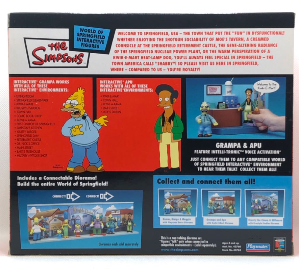 Grampa and Apu with Kwik-E-Mart Diorama - Playmates (The Simpsons) (World of Springfield: Simpsons) action figure collectible - Main Image 2