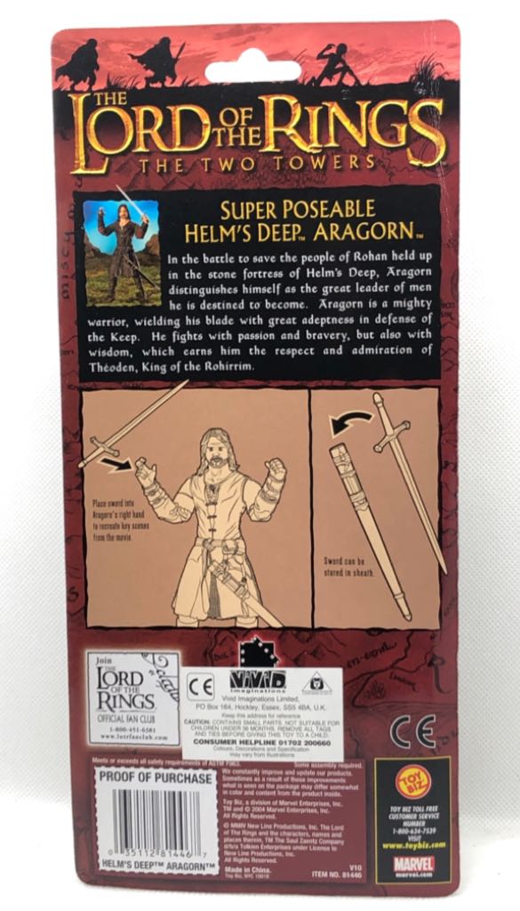 Aragorn (Helm’s Deep) - TOYBIZ (Lord Of The Rings) (Lord Of The Rings) action figure collectible - Main Image 2