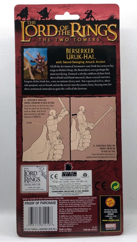Urkuk-Hai (Berserker) - TOYBIZ (Lord Of The Rings) (Lord Of The Rings) action figure collectible - Main Image 2