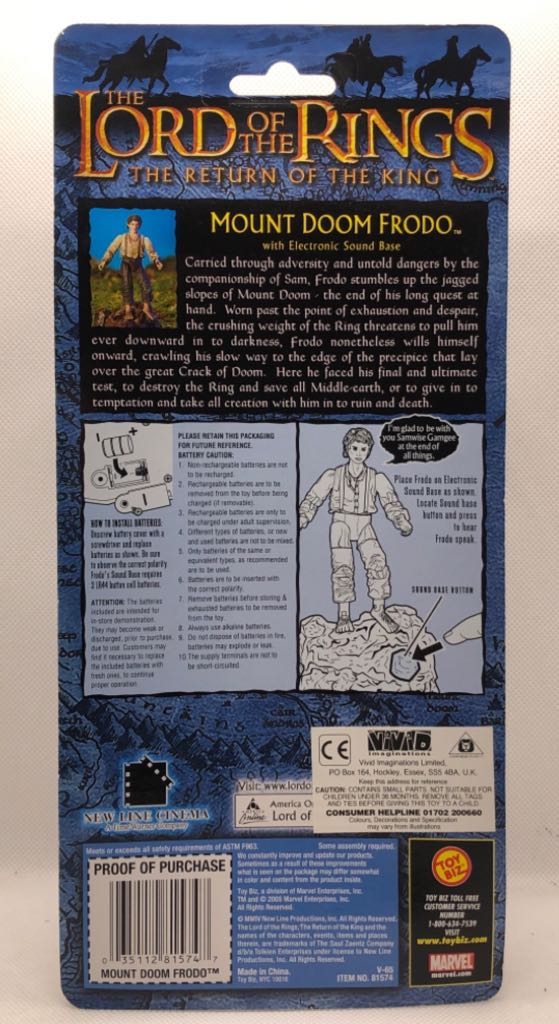 Frodo (Mount Doom) - TOYBIZ (Lord Of The Rings) (Lord Of The Rings) action figure collectible - Main Image 2