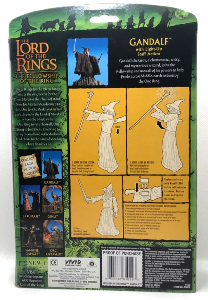 Gandalf (Light Up Staff) - TOYBIZ (Lord Of The Rings) (Lord Of The Rings) action figure collectible - Main Image 2