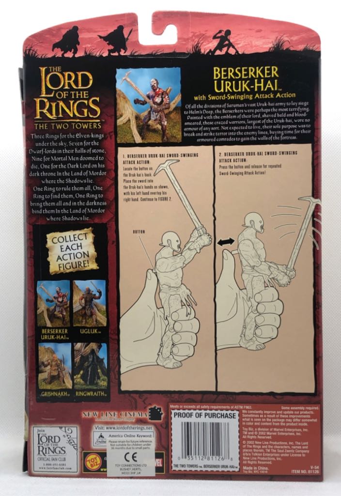 Uruk-Hai (Berserker) - TOYBIZ (Lord Of The Rings) (Lord Of The Rings) action figure collectible - Main Image 2