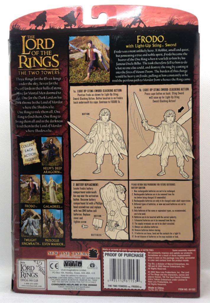 Frodo (Light Up Sting) - TOYBIZ (Lord Of The Rings) (Lord Of The Rings) action figure collectible - Main Image 2