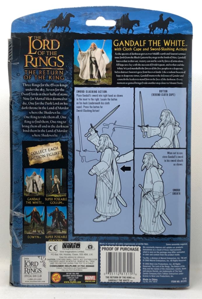 Gandalf The White (Cloth Cape) - TOYBIZ (Lord Of The Rings) (Lord Of The Rings) action figure collectible - Main Image 2