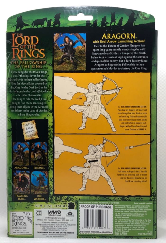 Aragorn (Arrow Launching Action) - TOYBIZ (Lord Of The Rings) (Lord Of The Rings) action figure collectible - Main Image 2