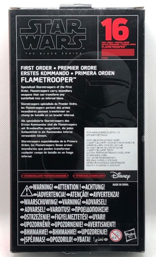First Order Flame Trooper - Hasbro (Star Wars Black 6”) (Starwars Black 6 inch) action figure collectible - Main Image 2