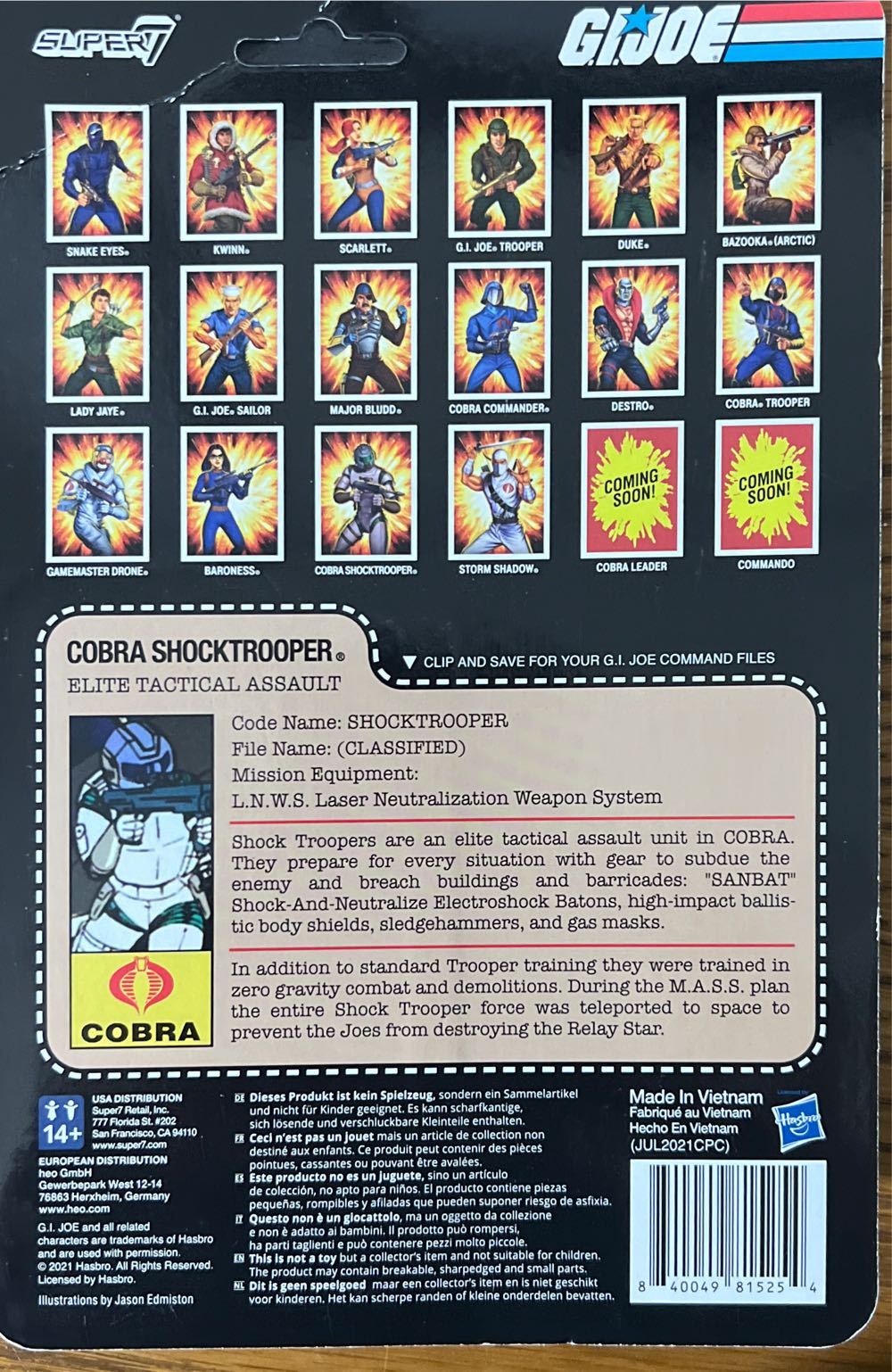 GI Joe Super 7 ReAction #10: Cobra Shocktrooper - Super7 (G.I. Joe) action figure collectible [Barcode 840049815254] - Main Image 2