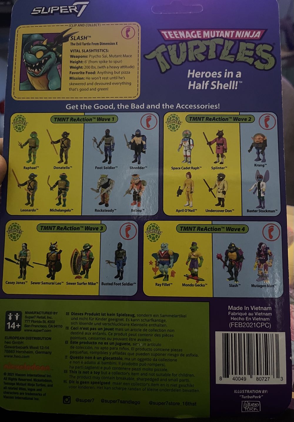 Super7 TMNT  “Slash” - Super7 (Teenage Mutant Ninja Turtles) action figure collectible [Barcode 840049807273] - Main Image 3