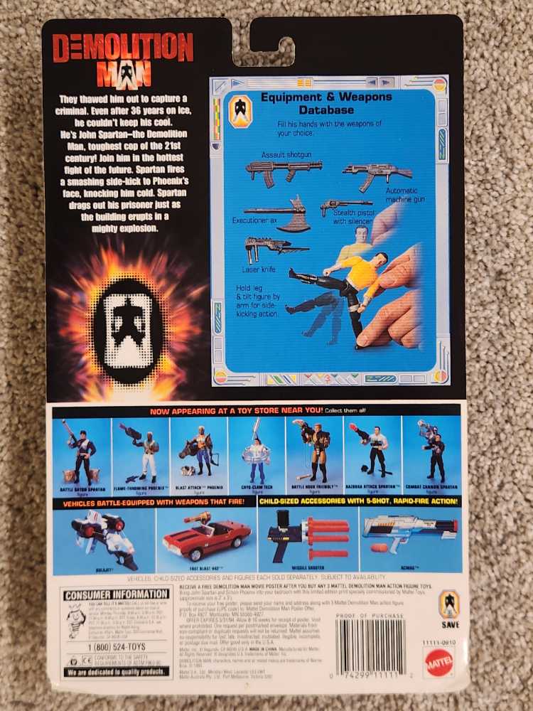Spartan (Kick-Fighting) - Mattel (Demolition Man) action figure collectible [Barcode 074299111112] - Main Image 2
