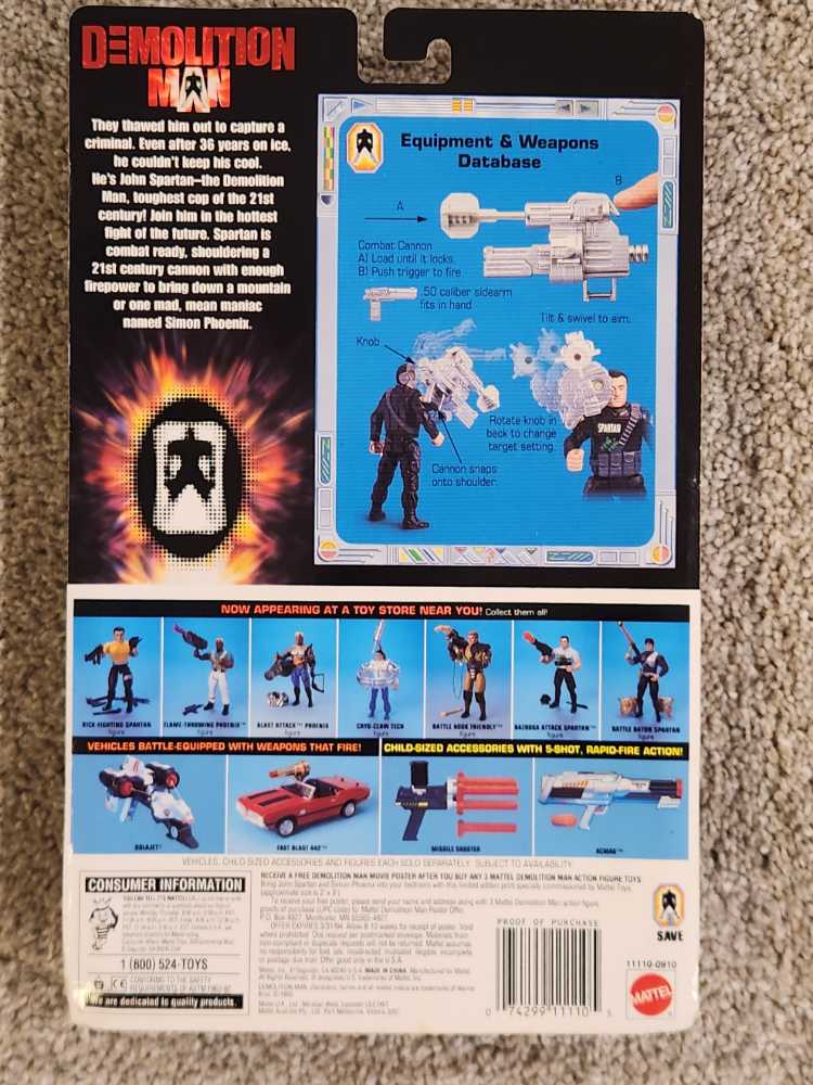 Spartan (Combat Cannon) - Mattel (Demolition Man) action figure collectible [Barcode 074299111105] - Main Image 2