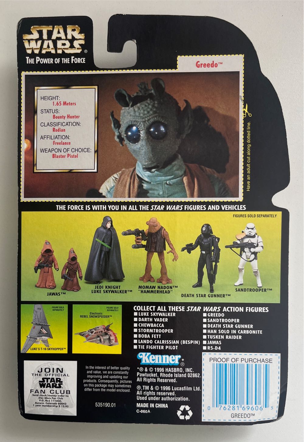 Greedo w/ Blaster Pistol - Hasbro (Star Wars: Power Of The Force 2) action figure collectible [Barcode 076281696065] - Main Image 4