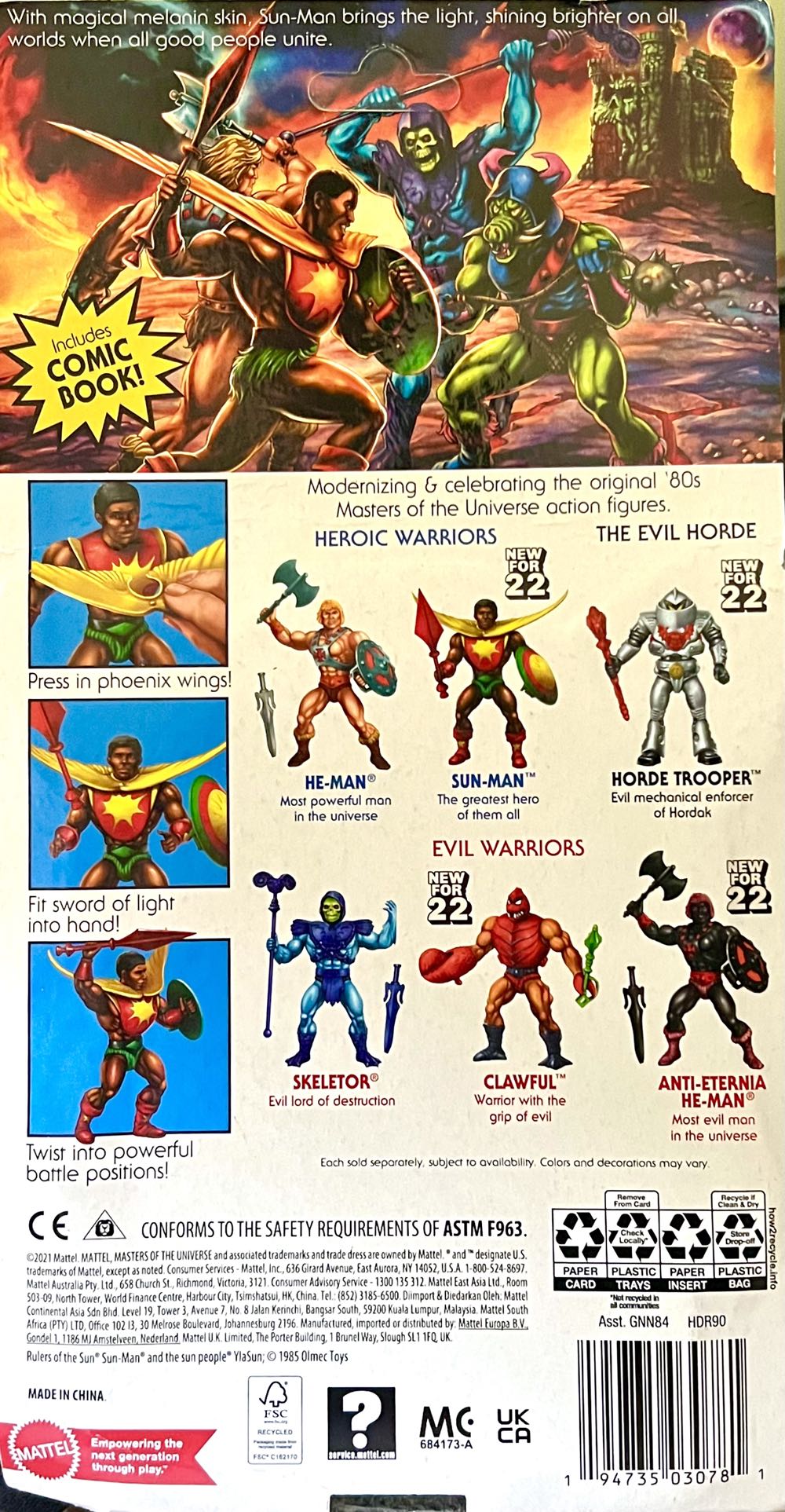 Sun Man [ MOTU Origins- Rulers Of The Sun] - Mattel (Masters of the Universe: Origins) action figure collectible [Barcode 194735030781] - Main Image 2