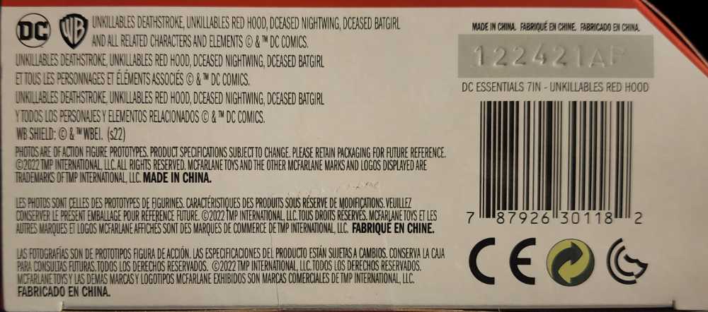 Red Hood (Unkillables) - DC Direct / McFarlane Toys (DC Essentials) action figure collectible [Barcode 787926301182] - Main Image 4