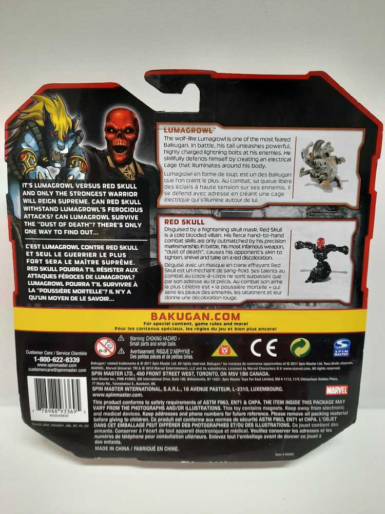 Lumagrowl Vs Red Skull  (Bakugan vs Marvel) action figure collectible [Barcode 778988933695] - Main Image 2