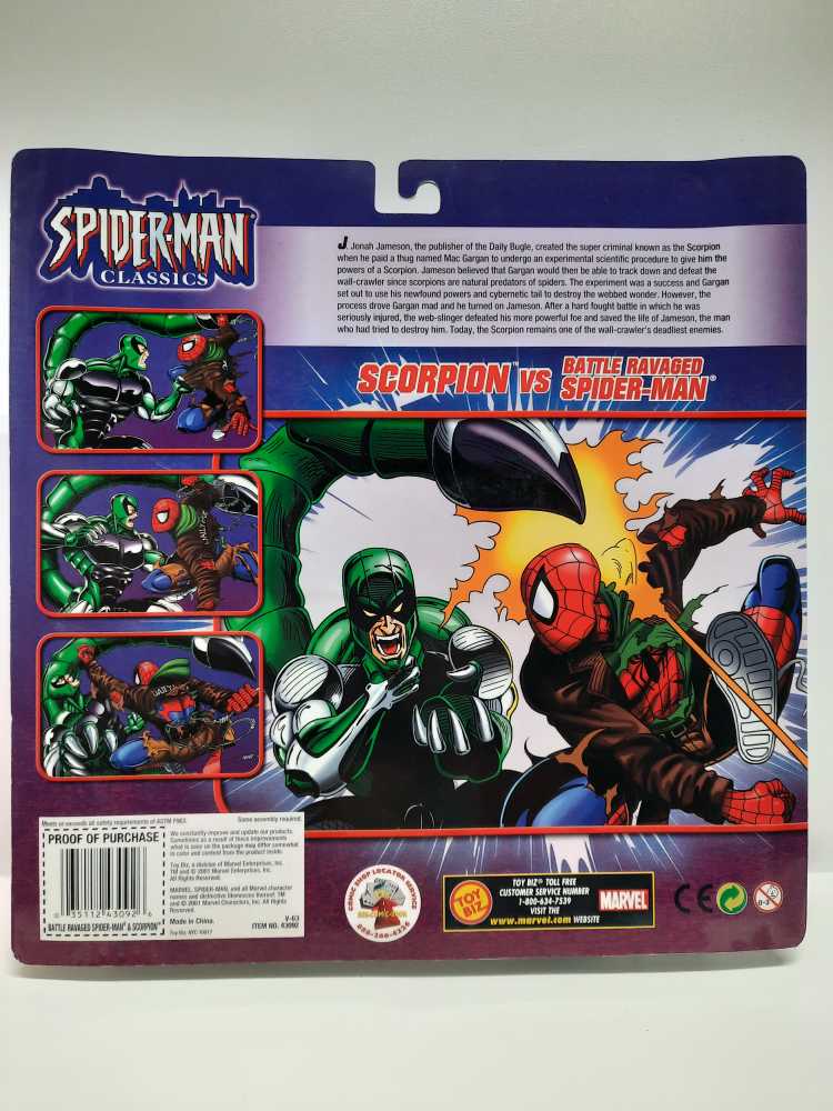 Battle Ravaged Spider-Man Vs Scorpion  (Spider-Man: Classics: 6”) action figure collectible [Barcode 035112430926] - Main Image 2