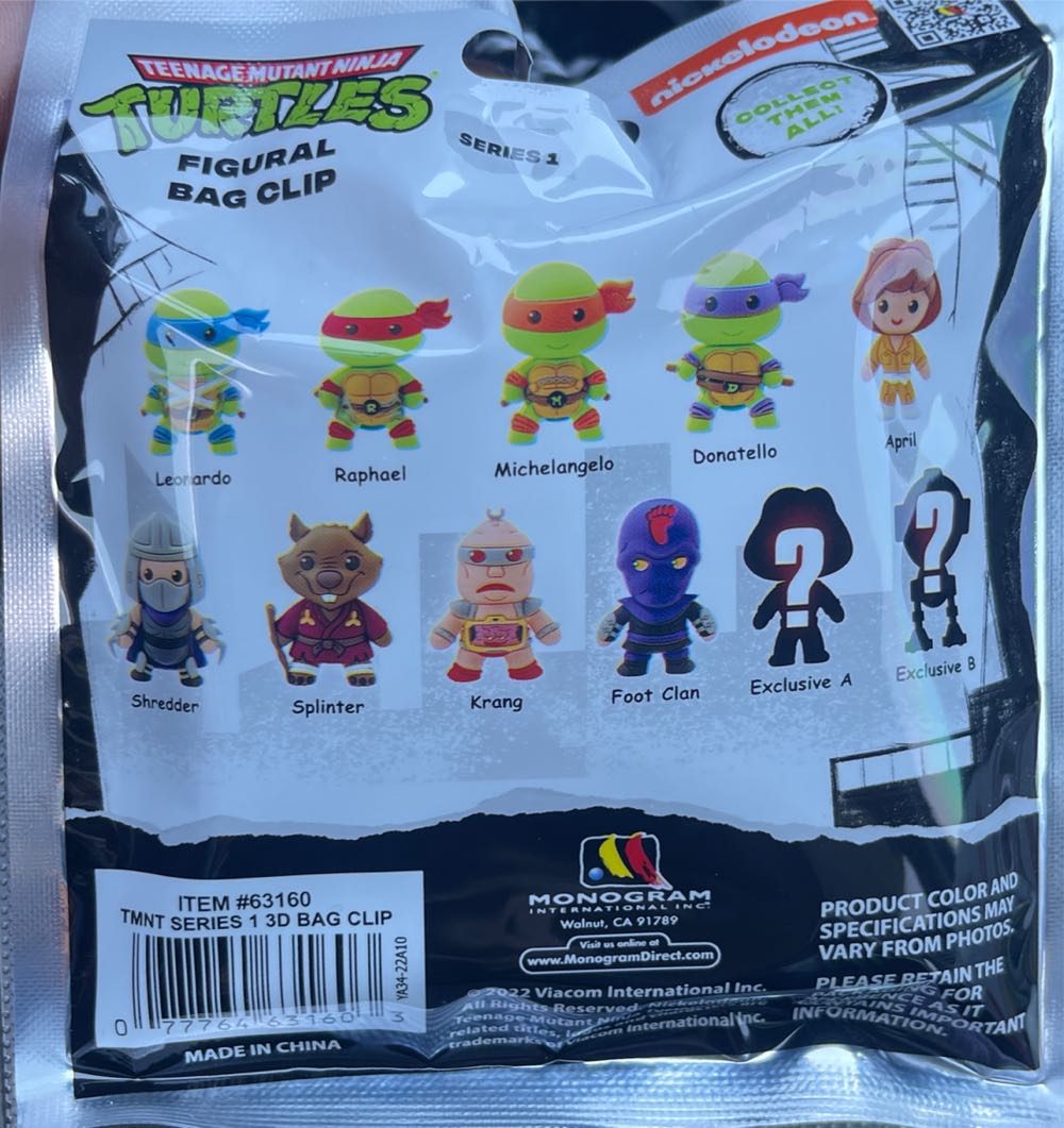 TMNT: Monogram Teenage Mutant Ninja Turtles Figurative Bag Clip - Raphael (Loose) - Monogram (Teenage Mutant Ninja Turtles) action figure collectible [Barcode 077764631603] - Main Image 2