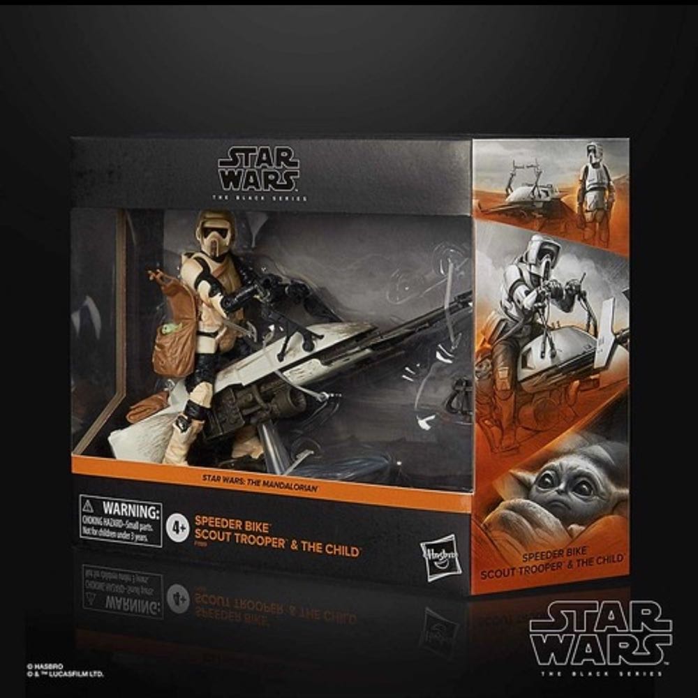 Scout Trooper W/Grogu & Speeder Bike - Hasbro (Galaxy Line) action figure collectible - Main Image 2