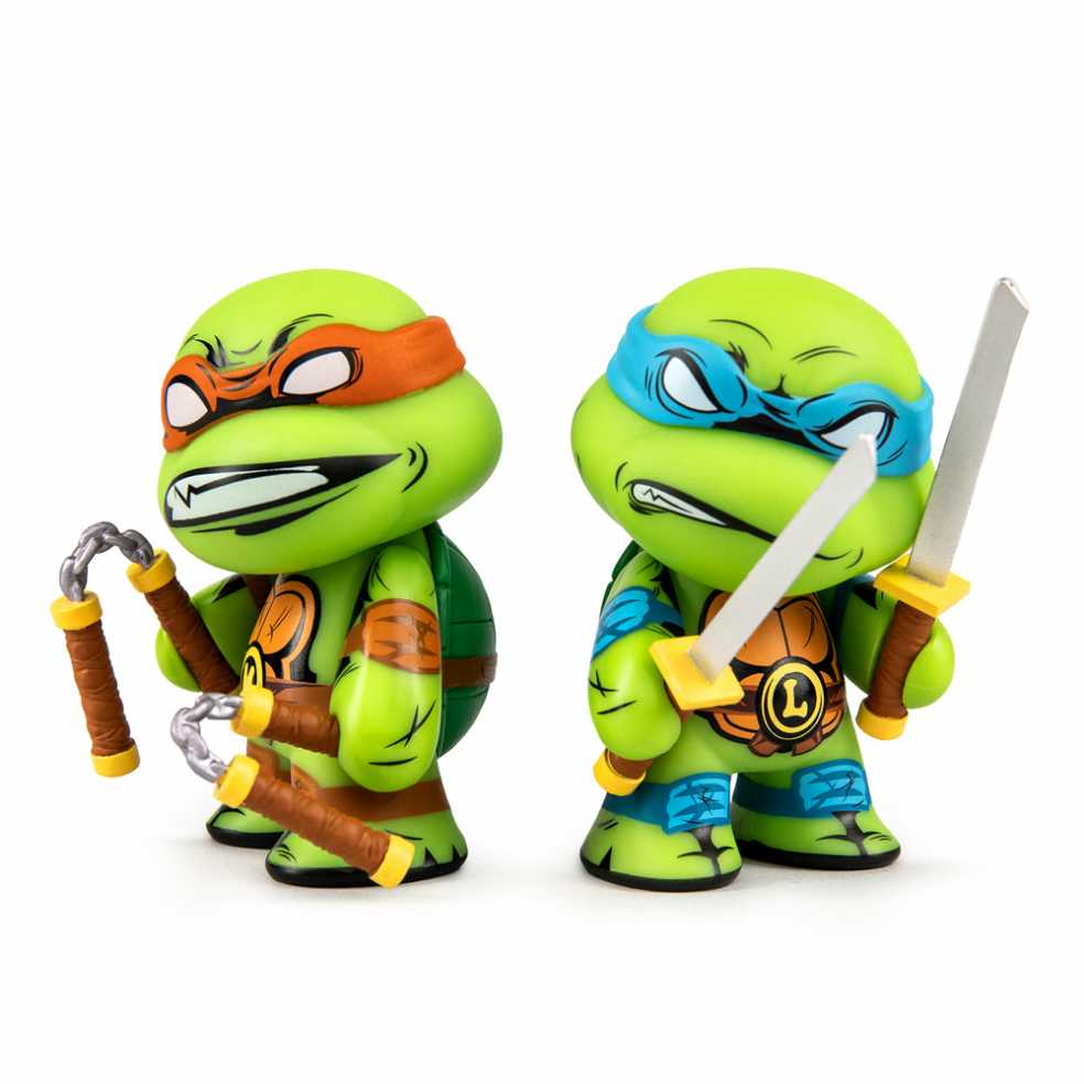 KidRobot: Mikey & Leo - Kidrobot (Teenage Mutant Ninja Turtles) action figure collectible [Barcode 883975171384] - Main Image 2