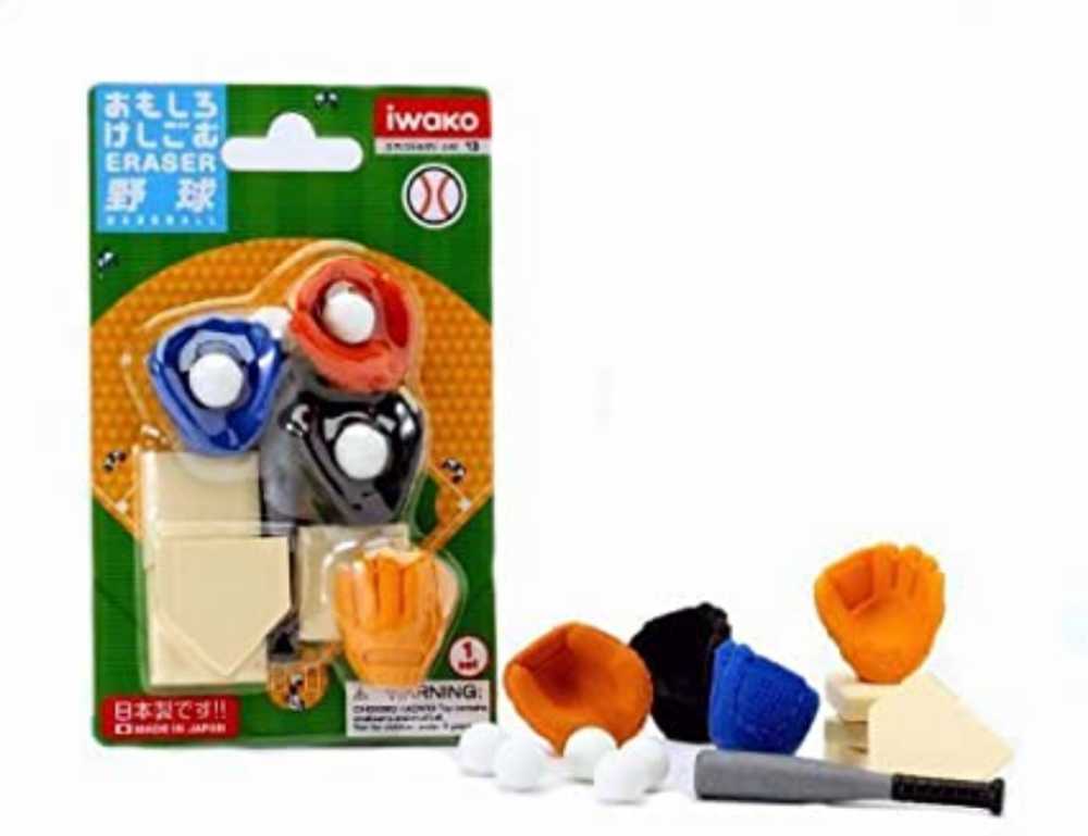Iwako Eraser Blister Pack Baseball Set - IWAKO action figure collectible [Barcode 4991685200778] - Main Image 3