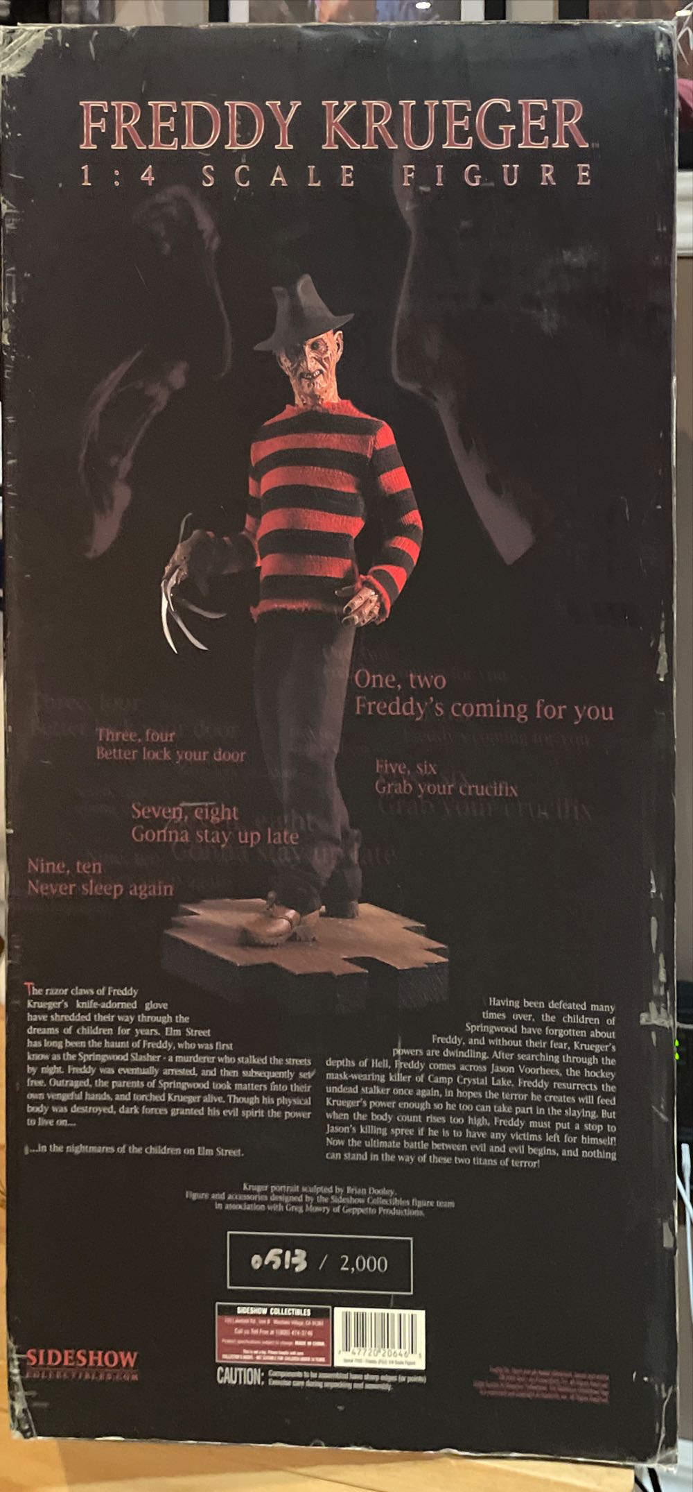 1:4 Sideshow Freddy Vs Jason - Freddy Krueger - Sideshow Collectibles (Freddy Vs Jason) action figure collectible [Barcode 747720206465] - Main Image 2