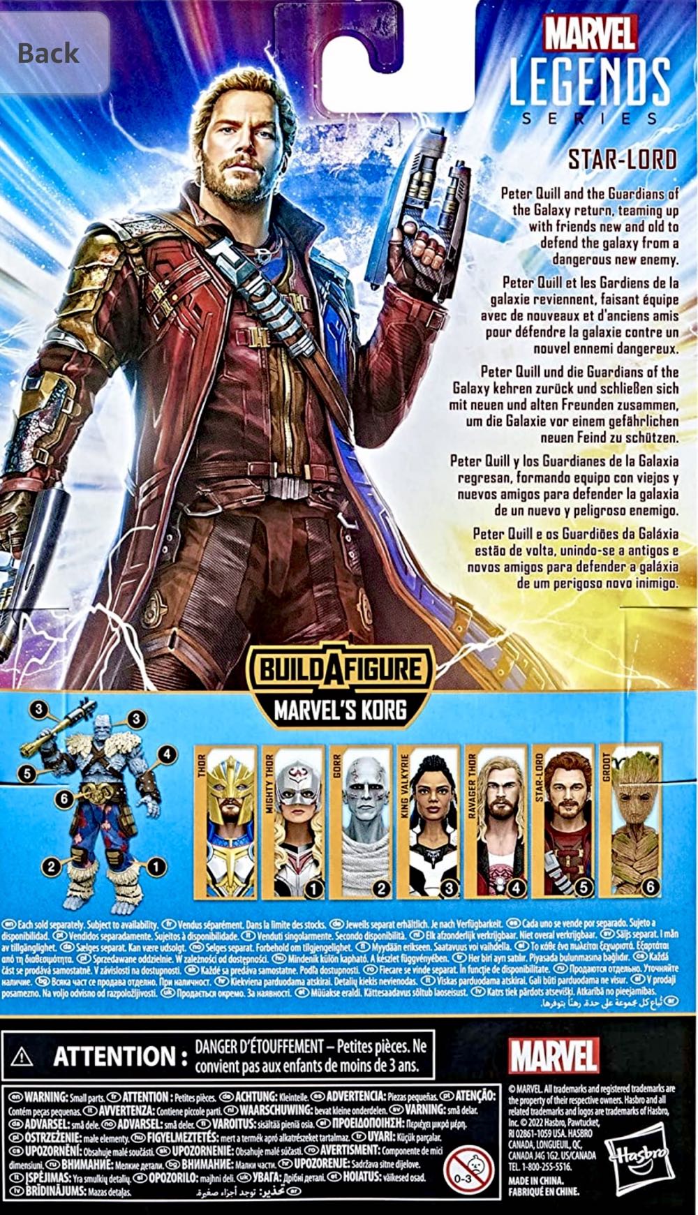 Marvel Legends Star-Lord - Hasbro (ML BAF Korg) action figure collectible [Barcode 5010993964338] - Main Image 2
