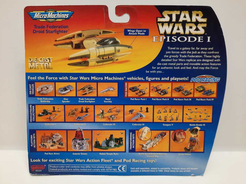 Trade Federation Droid Fighter  (Micro Machines: Star Wars) action figure collectible [Barcode 047246665228] - Main Image 2