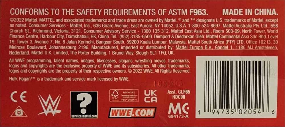 Hulk Hogan - Mattel Wwe (Wwe Elite) action figure collectible [Barcode 194735020546] - Main Image 4
