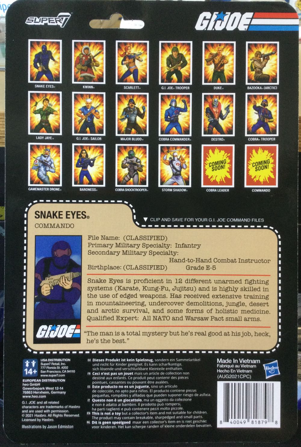 Snake Eyes - Hasbro (ReAction Super7) action figure collectible - Main Image 2