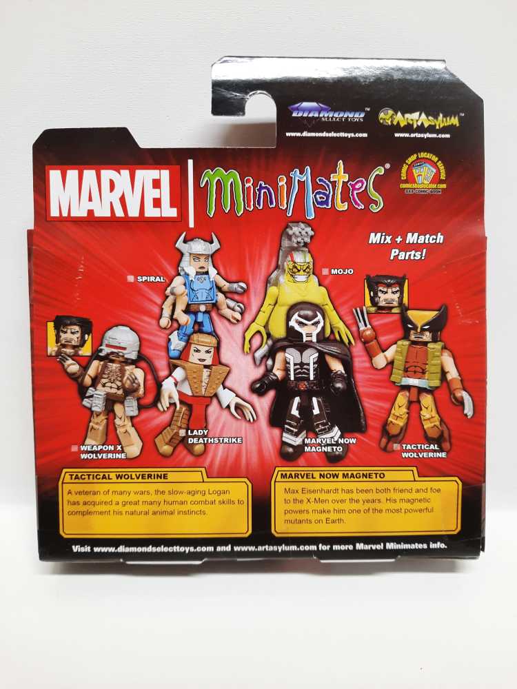 Tactical Wolverine & Marvel Now Magneto  (MiniMates) action figure collectible [Barcode 699788816790] - Main Image 2