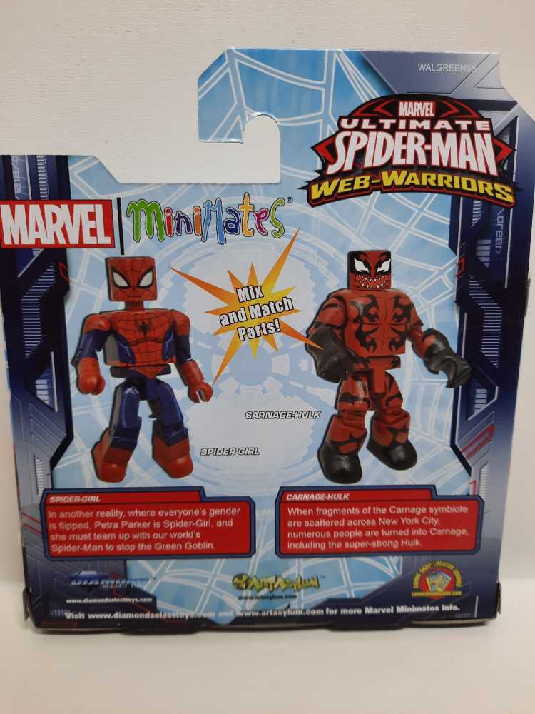 Spider-Girl & Carnage-Hulk  (MiniMates) action figure collectible [Barcode 699788816431] - Main Image 2