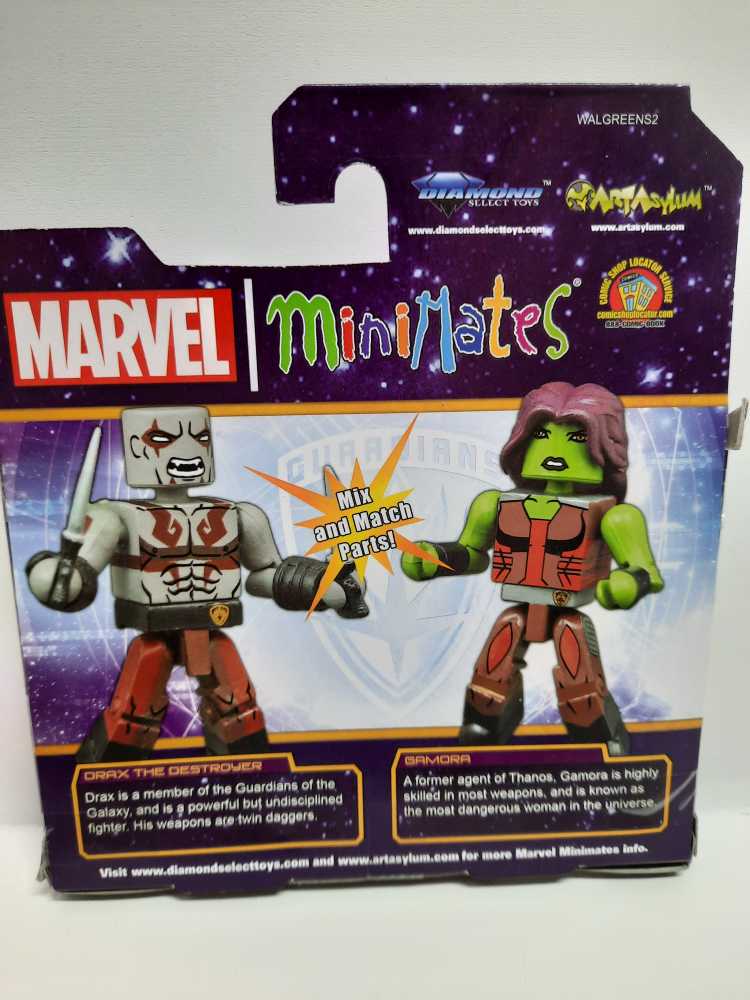 Drax The Destroyer & Gamora  (MiniMates) action figure collectible [Barcode 699788105436] - Main Image 2