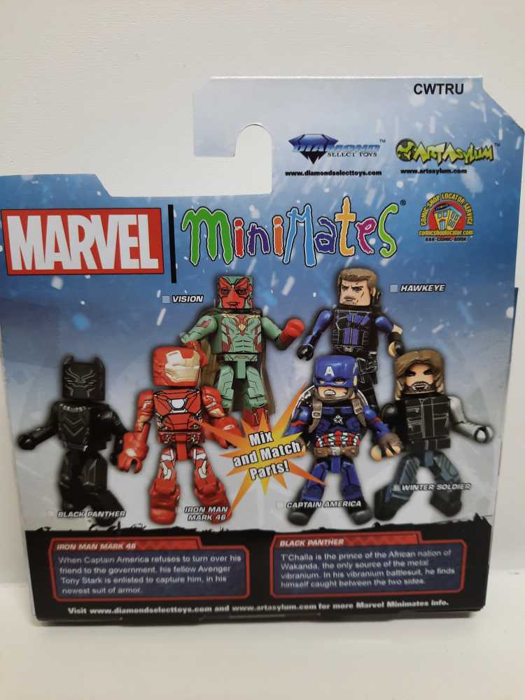 Iron Man Mark 46 & Black Panther  (MiniMates) action figure collectible [Barcode 699788182932] - Main Image 2